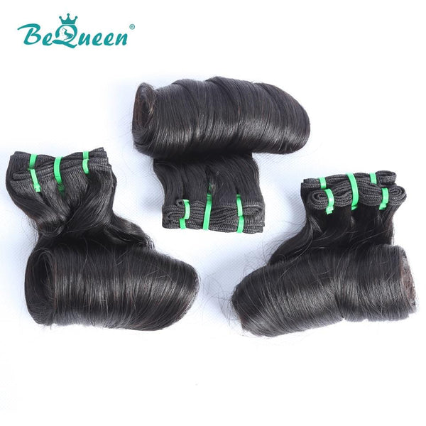 BeQueen Tissage Cheveux Bouclés Egg Curl à Double Tirage Cheveux Fumi 100% Cheveux vierges