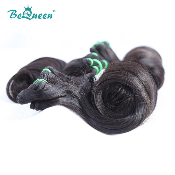 BeQueen Double Drawn Egg Curl Haarwebart, Fumi-Haar, 100 % reines Haar 