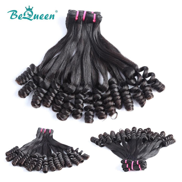 BeQueen Tissage Cheveux Flower Curly à Double Tirage Cheveux Fumi 100% Cheveux vierges