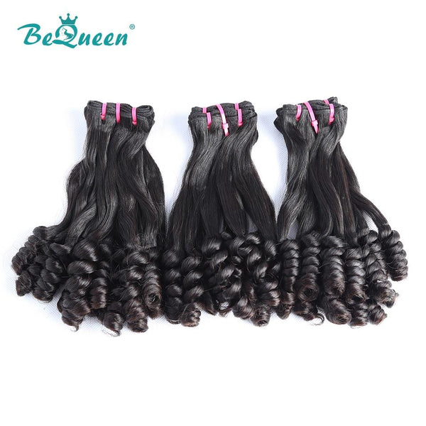 BeQueen Tissage Cheveux Flower Curly à Double Tirage Cheveux Fumi 100% Cheveux vierges