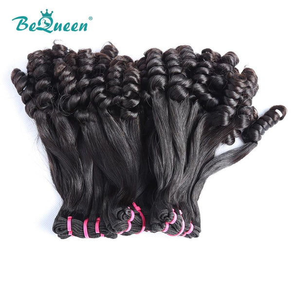 BeQueen Tissage Cheveux Flower Curly à Double Tirage Cheveux Fumi 100% Cheveux vierges