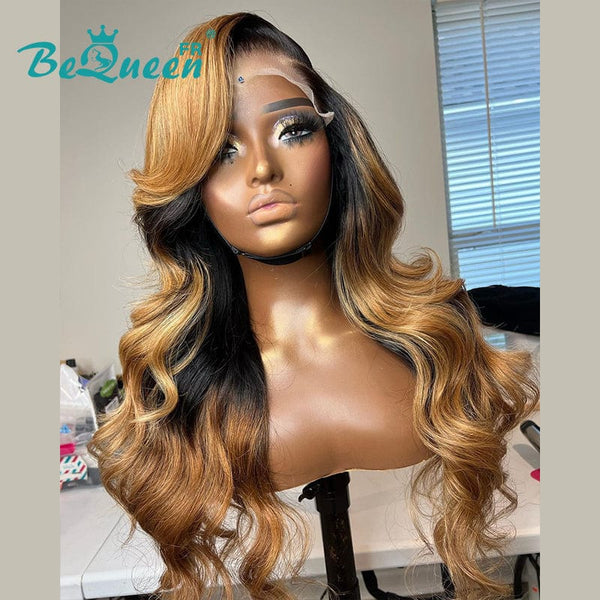 BeQueen "Dania" Perruque Body wave couleur Noir mix Marron avec lace closure 4x4