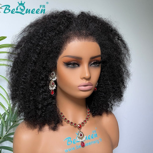 BeQueen “Addi” Afro Curly Curly Edges Bob Wig with 13x4 Lace Front 