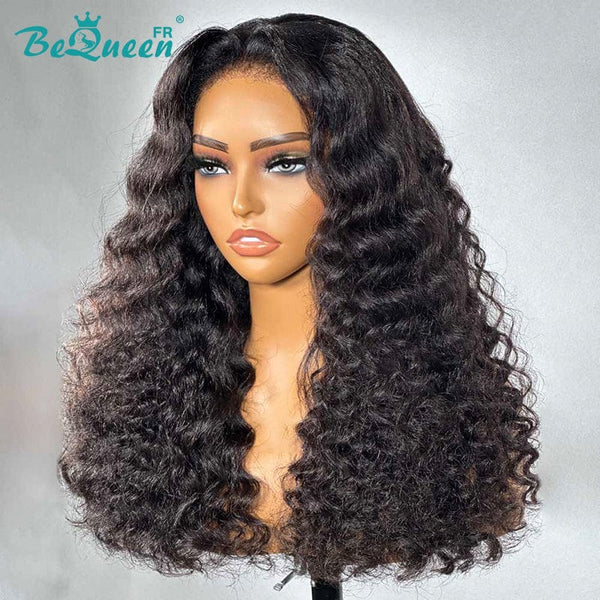 BeQueen “Jessie” Perruque Longue Bords Bouclés Deep Wave avec Lace Frontale 13x6