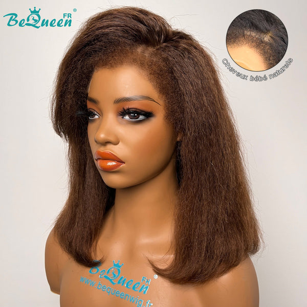 BeQueen “Addi” Afro Curly Curly Edges Bob Wig with 13x4 Lace Front 