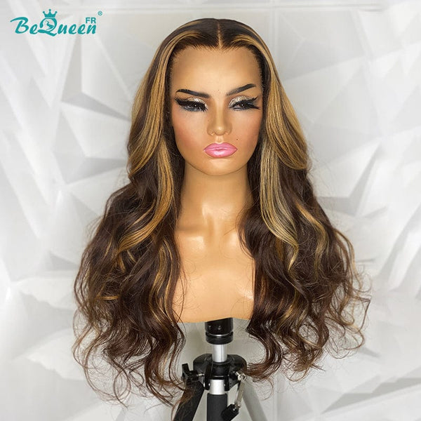 BeQueen Wig "Antra" in Closure Body wave Brown 