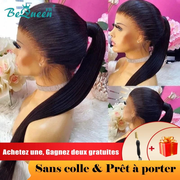 BeQueen "Mina" Perruque Customisée Longue Lisse Prêt à porter Sans Colle Lace 360