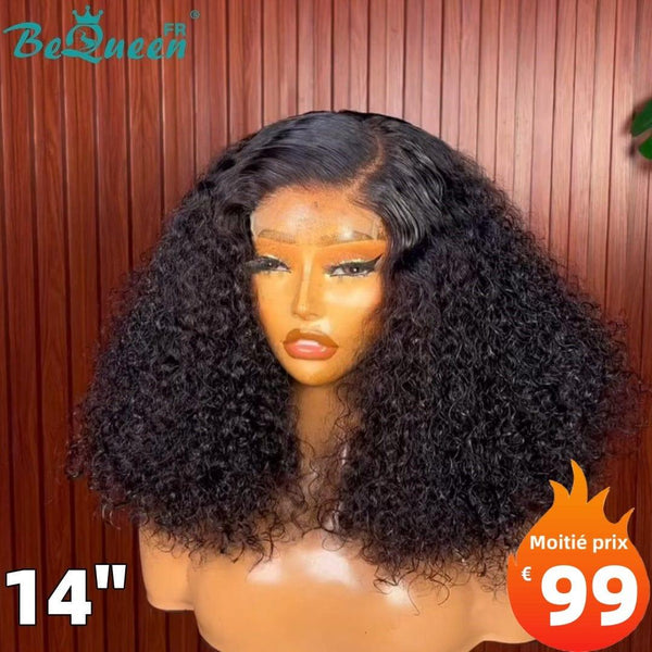 BeQueen "Pamela" Perruque Bob curly SDD avec Lace Closure 4*4 14 Pouces Moitié prix