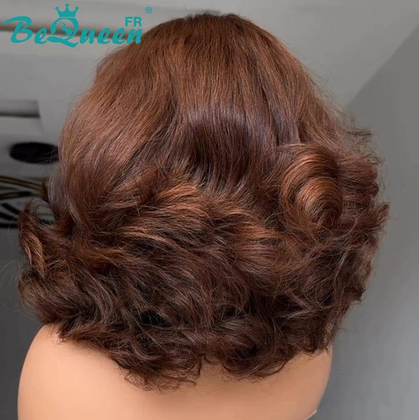 BeQueen "Polysia" Perruque Bob bouncy Marron avec Lace frontale 13*4 Moitié prix