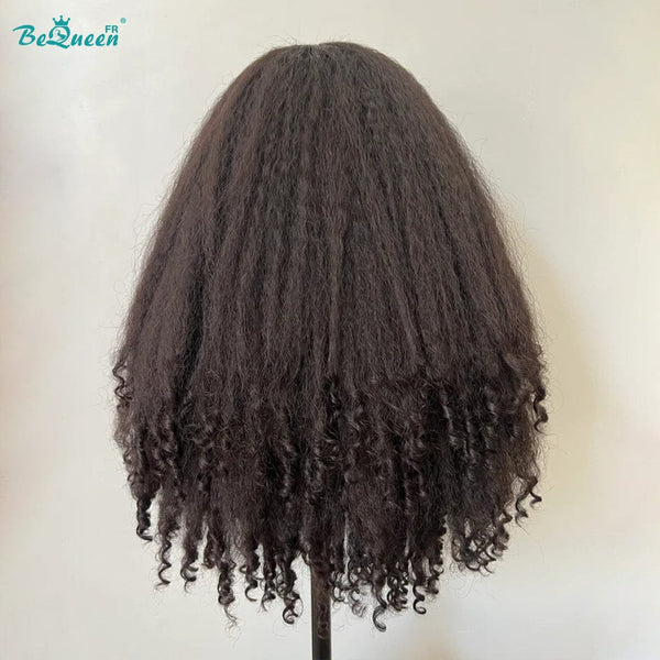 BeQueen “Raelin” Perruque Longue Bords Bouclés Kinky Straight avec Lace Frontale 13x6