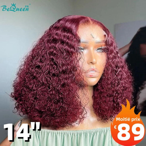 BeQueen "Sabina" Perruque Bob Curly couleur 99j avec Lace Frontale 14 Pouces Moitié prix