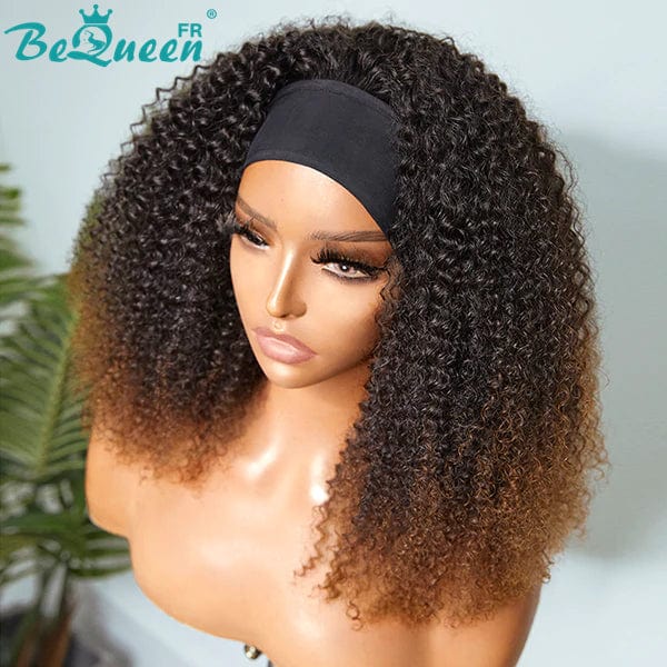 BeQueen 199€=2 perruques Perruque Bob à bandeau Kinky Curly Noir et Marron