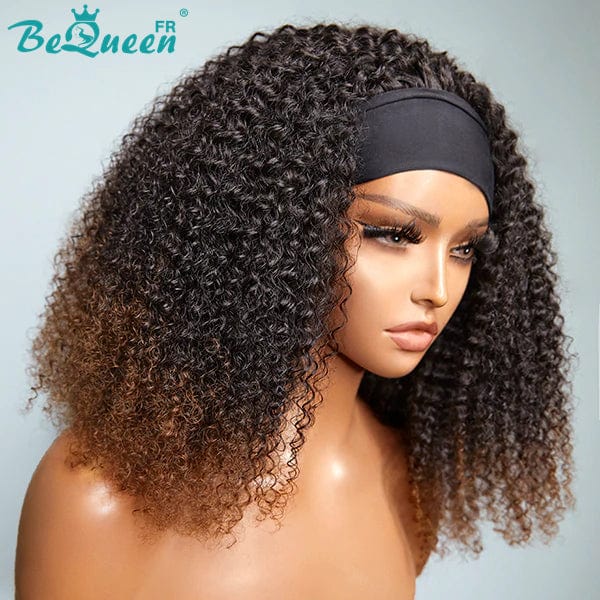 BeQueen 199€=2 perruques Perruque Bob à bandeau Kinky Curly Noir et Marron