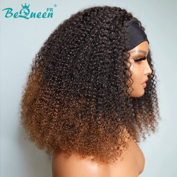 BeQueen 199€=2 perruques Perruque Bob à bandeau Kinky Curly Noir et Marron