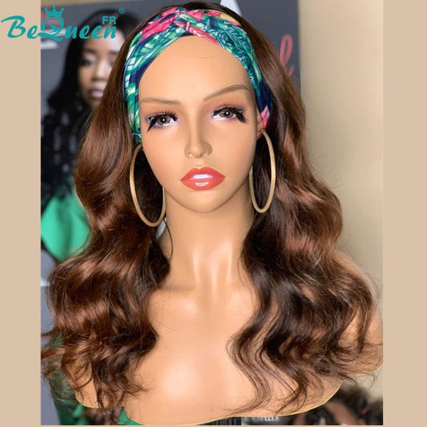 BeQueen Perruque Longue à Bandeau Body Wave Marron mix Brun