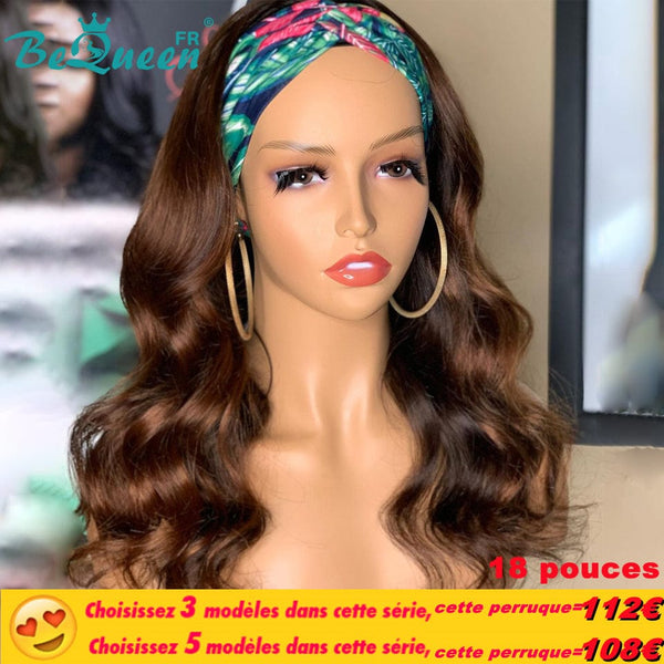 BeQueen Prix Incroyable Perruque Longue à Bandeau Body Wave Marron mix Brun