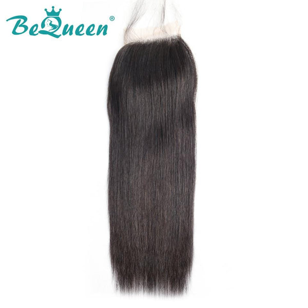 【Bequeen】10A 100% Virgin Hair Straight Lace Closure 4x4/ 5x5, Silk Based Closure - Bequeen Office Store