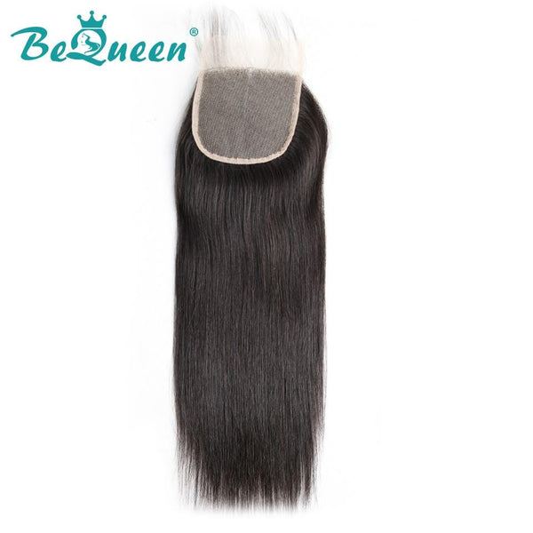 【Bequeen】10A 100% Virgin Hair Straight Lace Closure 4x4/ 5x5, Silk Based Closure - Bequeen Office Store