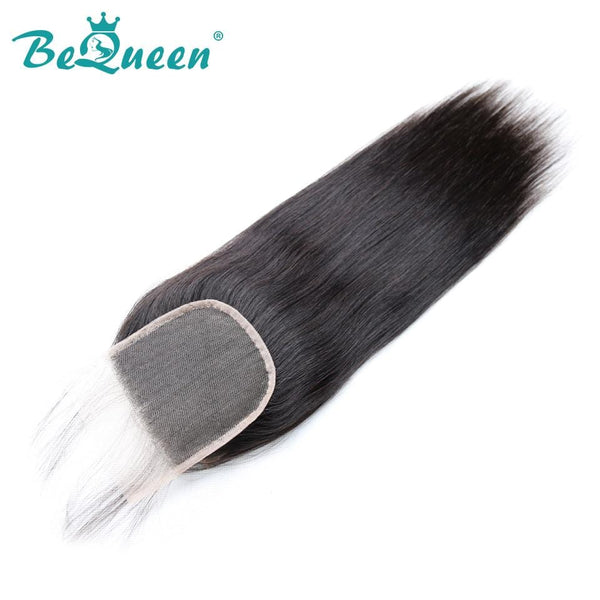 【Bequeen】10A 100% Virgin Hair Straight Lace Closure 4x4/ 5x5, Silk Based Closure - Bequeen Office Store