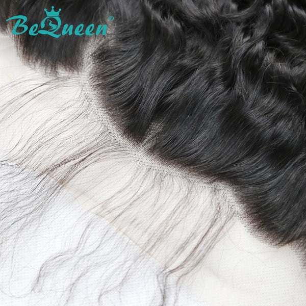 【Bequeen】Virgin Hair Curly Pre-plucked Lace Frontal with Baby Hair Bleached Knots 100% human hair with free shipping - Bequeen Office Store