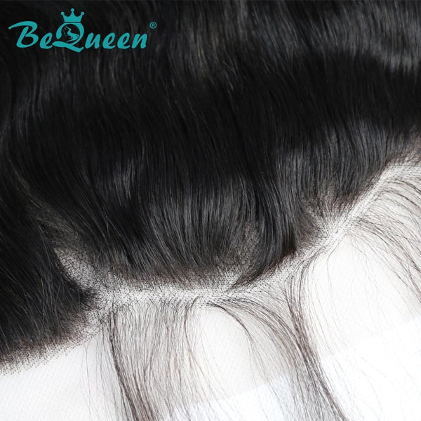 【Bequeen】Virgin Hair Loose Wave Lace Frontal with Baby Hair Bleached Knots 100% human hair with free shipping - Bequeen Office Store