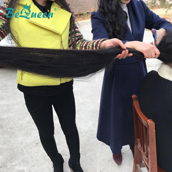 BeQueen Long Deep Wave Hair Weave Bundles 100% Virgin Hair Color Black #1B Length 8-40 inch 