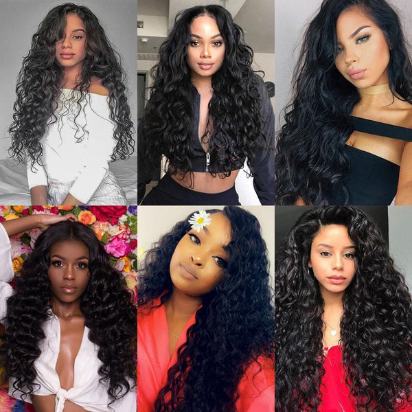 BeQueen Long Natural Wave Hair Weave Bundles 100% Virgin Hair Color Black #1B Length 8-40 inch 