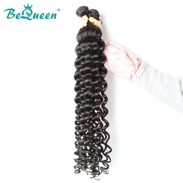 BeQueen  Paquets de Tissage Cheveux longs Natural Wave 100% Cheveux vierges de Couleur Noir #1B Longueur 8-40 pouces