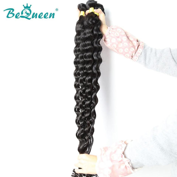 BeQueen  Paquets de Tissage Cheveux longs Natural Wave 100% Cheveux vierges de Couleur Noir #1B Longueur 8-40 pouces