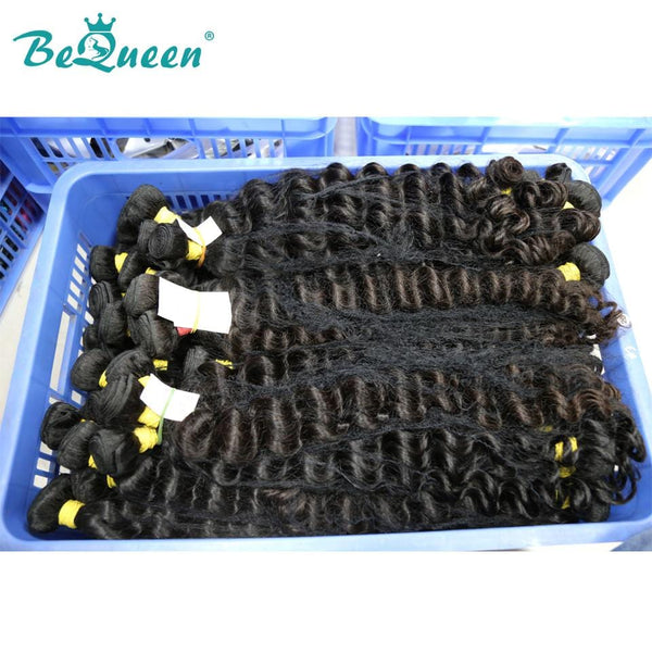 BeQueen  Paquets de Tissage Cheveux longs Natural Wave 100% Cheveux vierges de Couleur Noir #1B Longueur 8-40 pouces