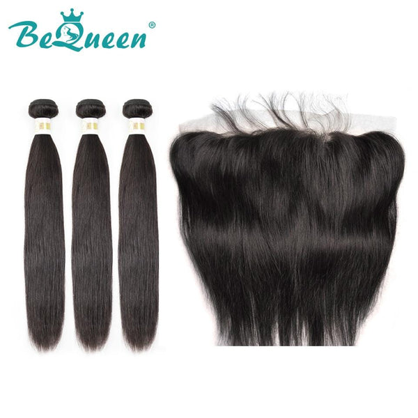 【Bequeen】10A Peruvian 100% Virgin Hair Straight bundles with Closure/Frontal Deal - Bequeen Office Store