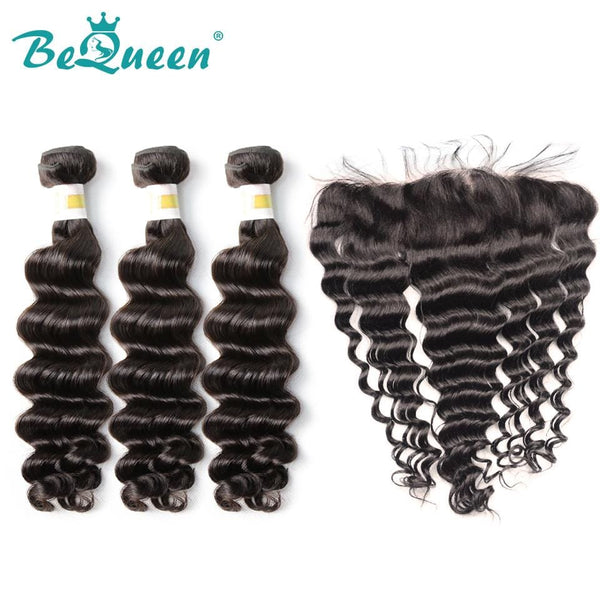 【Bequeen】10A Peruvian 100% Virgin Hair Natural Wave bundles with Closure/Frontal Deal - Bequeen Office Store