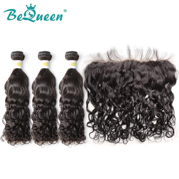 【Bequeen】10A Peruvian 100% Virgin Hair Water Wave bundles with Closure/Frontal Deal - Bequeen Office Store