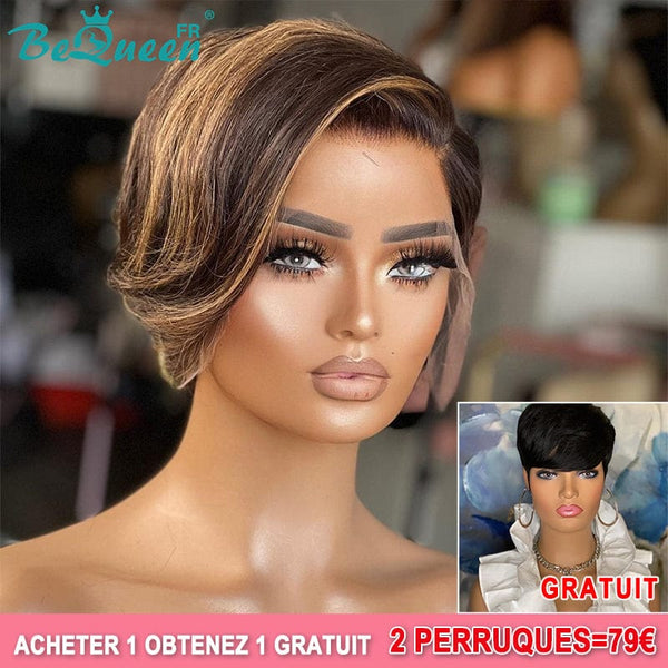 BeQueen 79€=2 perruques Perruque "Amber" Marron mix Miel