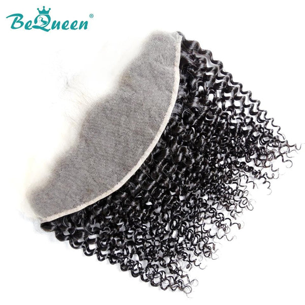 BeQueen Lace Frontal Transparent 13x4 &amp; 13x6 Vorgezupftes lockiges Haar Natürlicher Scheitel in Babyhaar 