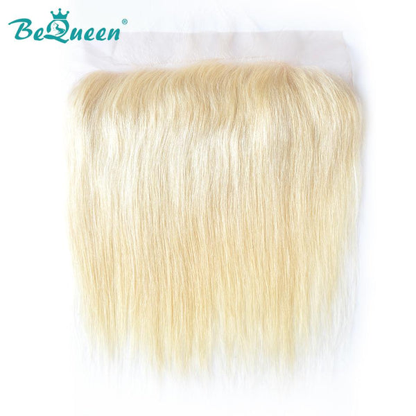 BeQueen Dentelle frontale transparente 13x4 Cheveux Humains Lisses de couleur Blonde #613