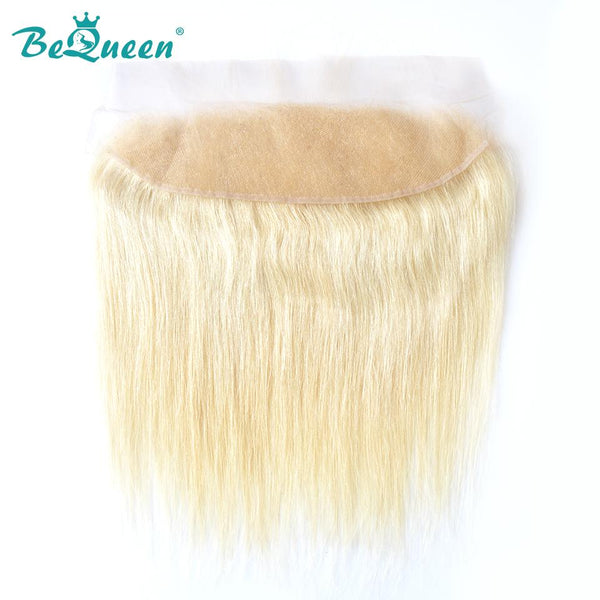 BeQueen Dentelle frontale transparente 13x4 Cheveux Humains Lisses de couleur Blonde #613