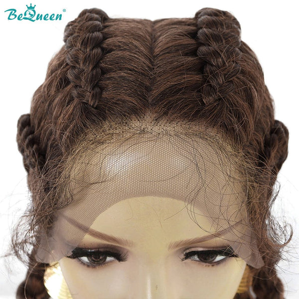 BeQueen Perruque en 4 Nattes 100% fibre synthétique Cheveux Longs 30pouces Cuir chevelu naturel