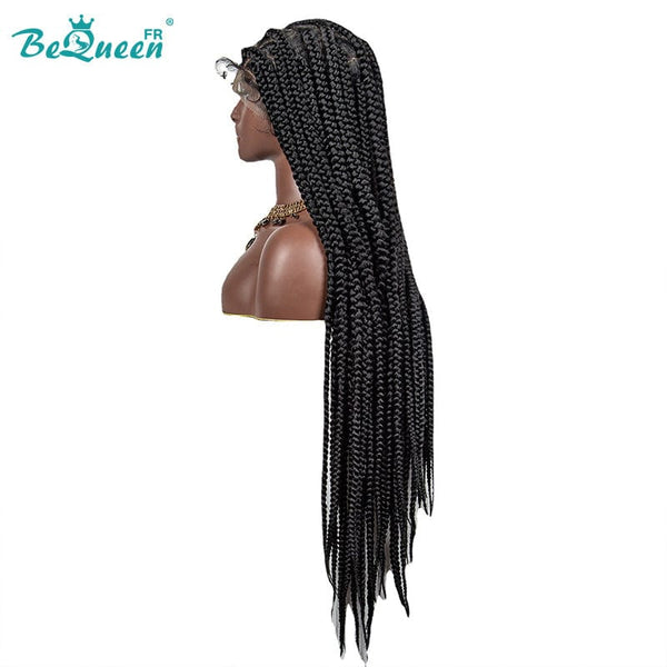 BeQueen Perruque en Nattes Pleine Tresse 100% fibre synthétique Cheveux Cuir chevelu naturel Petit Prix FOU