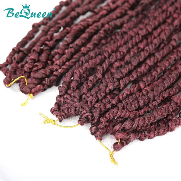 Bequeen 3/6 Paquets de Passion Twists de Couleur Rouge Bordeau 100% Fibre synthétique Modèle à Crochet