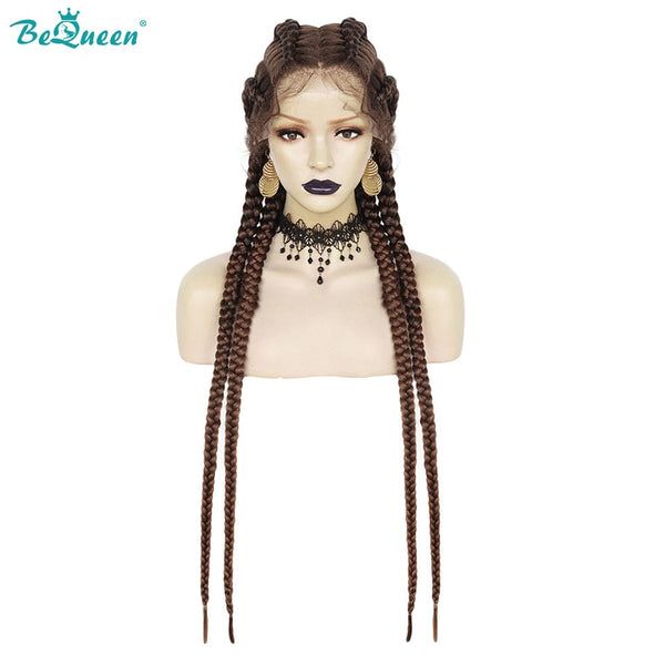 BeQueen Perruque en 4 Nattes 100% fibre synthétique Cheveux Longs 30pouces Cuir chevelu naturel