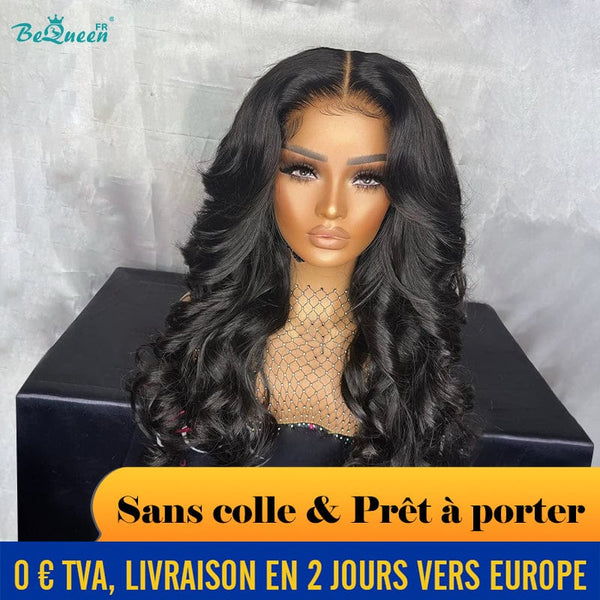 BeQueen Achetez 3 Perruques Prix Cassé “Dania" Perruque Customisée Longue Body wave Prêt à porter Sans Colle 4X4 Raw Hair 200% Densité en France