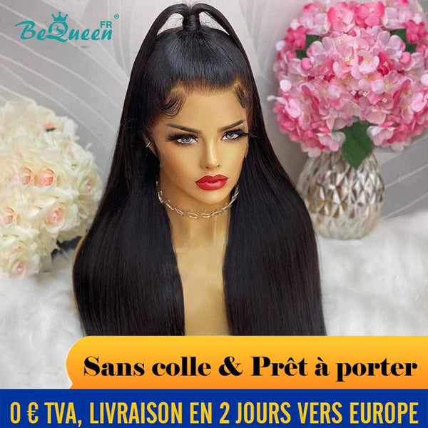 BeQueen Achetez 3 Perruques Prix Cassé "Mina" Perruque Customisée Longue Lisse Prêt à porter Sans Colle 13X6  Raw Hair 200% Densité en France