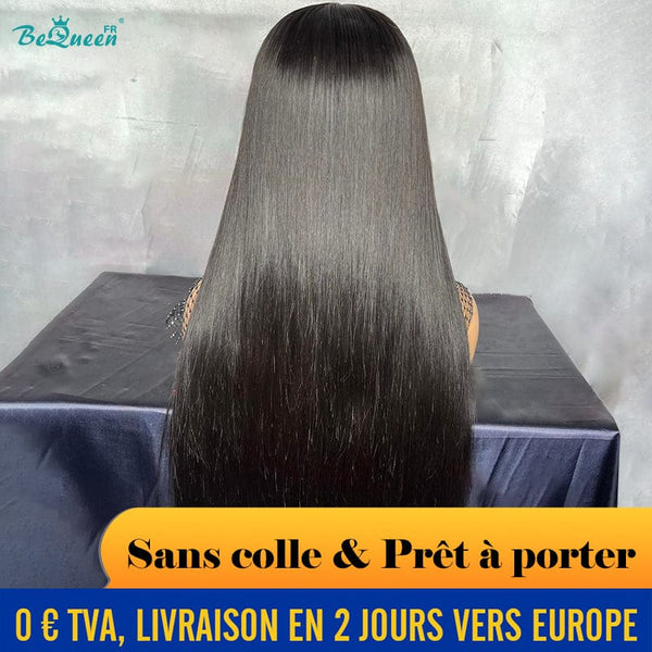 BeQueen Achetez 3 Perruques Prix Cassé “Mina" Perruque Customisée Longue Lisse Prêt à porter Sans Colle 4X4 Raw Hair 200% Densité en France