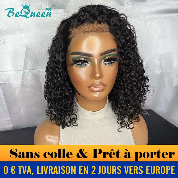 BeQueen “Demi" Perruque Customisée Bob Deep wave Prêt à porter Sans Colle 4X4 Raw Hair 200% Densité en France