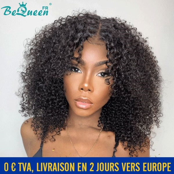 BeQueen “Louis" Perruque Customisée Bob Kinky Curly wave Prêt à porter Sans Colle 13X4 Raw Hair 200% Densité 14 pouces en France