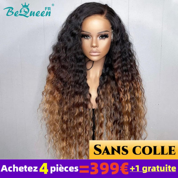 BeQueen 399€=4 Wigs "Jessie" Long Deep Wave Glueless Lace 4X4 Wig 