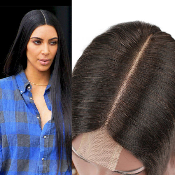 BeQueen Perruque à Dentelle closure 2x6 Kim K Cheveux Raides