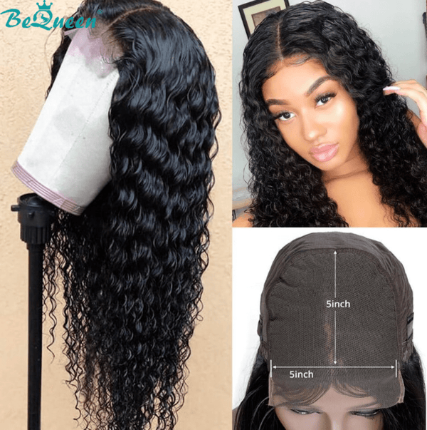 BeQueen 5x5 Lace Closure Wig 100% Human Hair 250% Density Best for Women with Dark Skin Tones