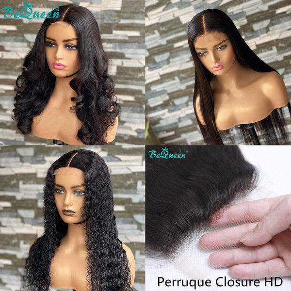 BeQueen Perruque Longue HD Closure 4x4